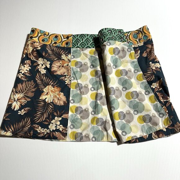 ZAND AMSTERDAM Reversible Wrap Skirt One Size OS S M L Knee Length Zip Pocket - Picture 9 of 10